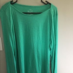 JCrew Green Artist Long Sleeve Tee XL